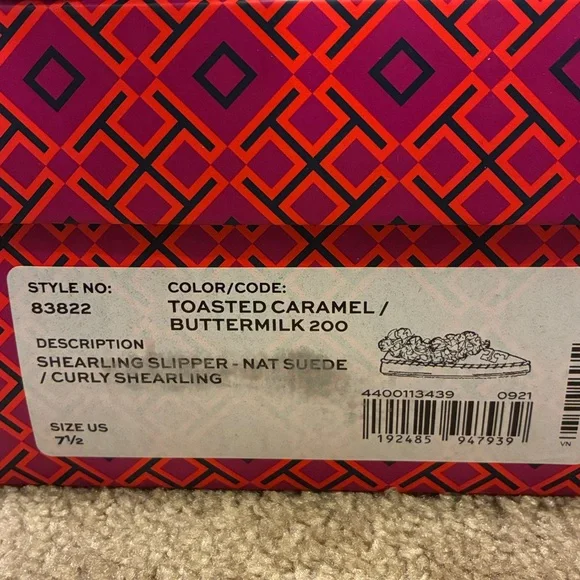 Tory Burch Brown and Cream Shearling Slippers size 7.5 - Picture 2 of 7